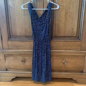 Navy blue and white women’s dress